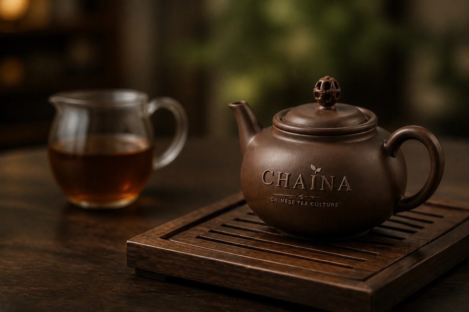 Ісинський чайник CHAINA на чайній дошці